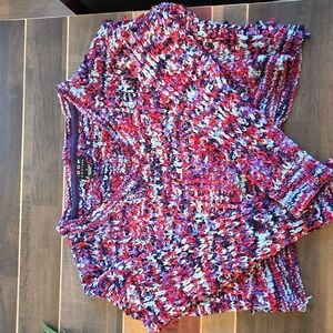 Poof Chenille V-Neck Spacedye Sweater